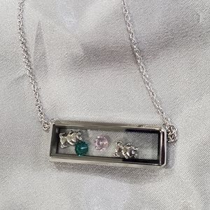 Silver Bar Origami Owl Locket w/charms
